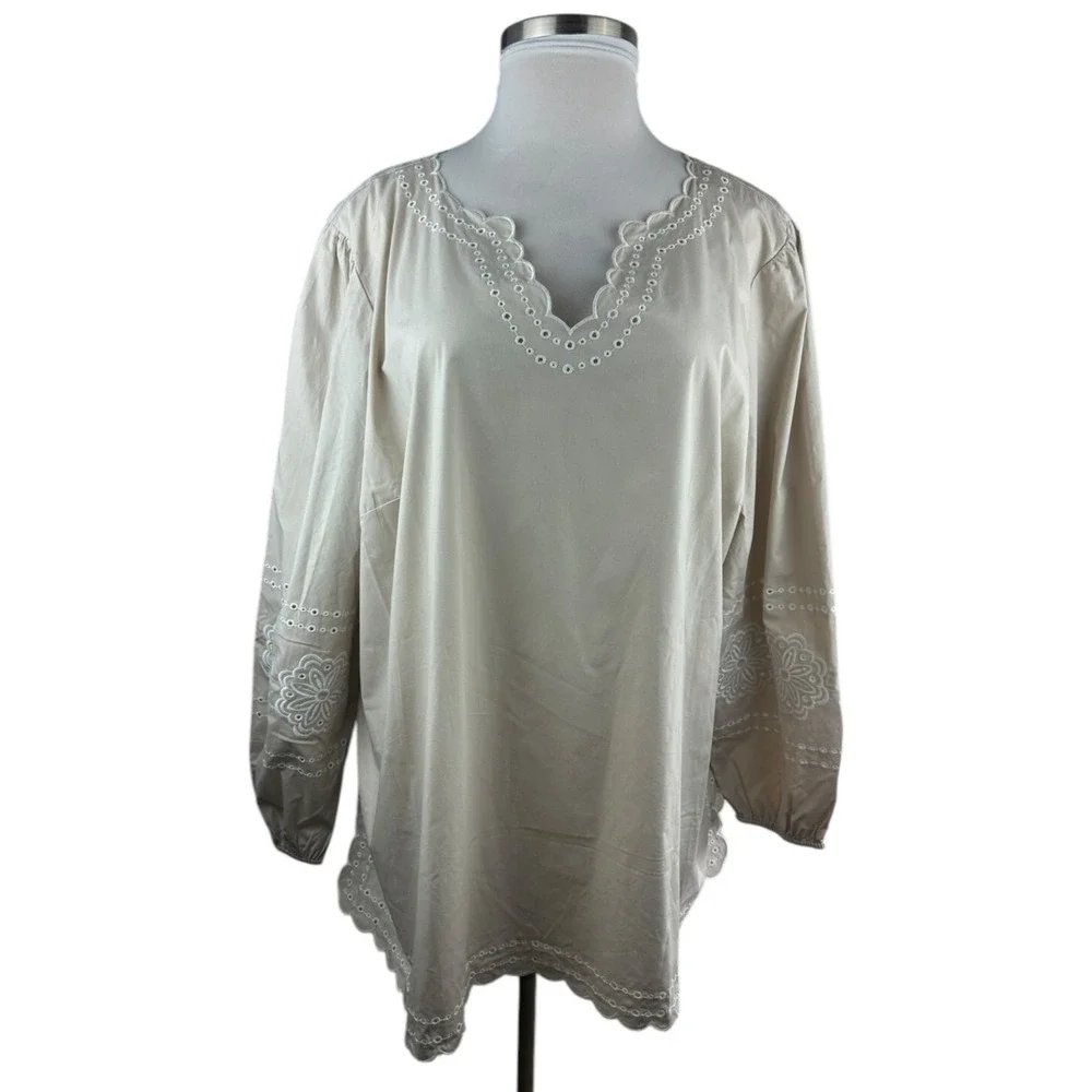 Bellisima Kim Gravel Daisy Days Of Summer Boutique Top Eyelet Plus Size 4X - Picture 12 of 16